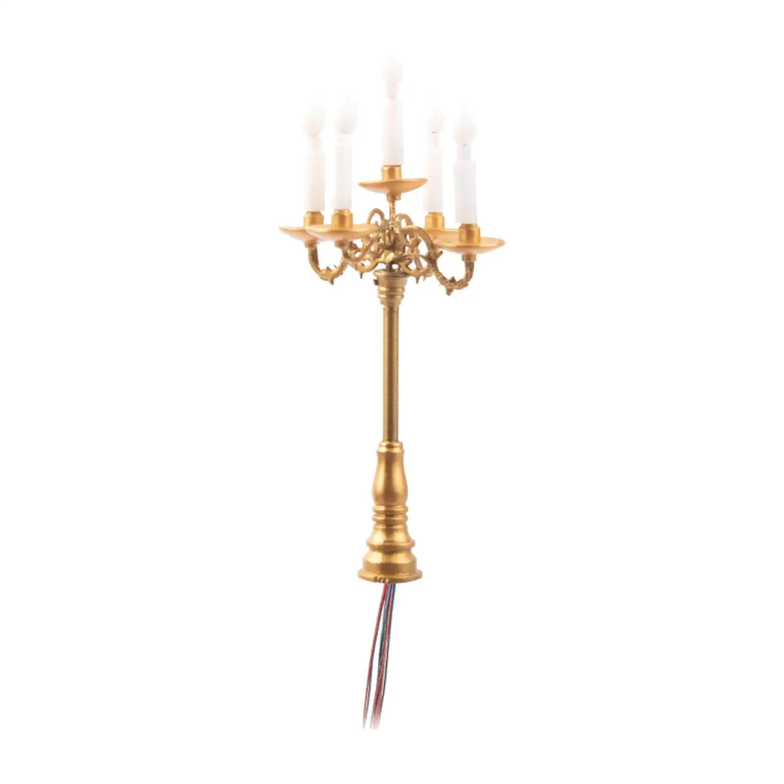 Casa de muñecas LED vela luz casa de muñecas candelabro 1/87 modelo candelabro lámpara para