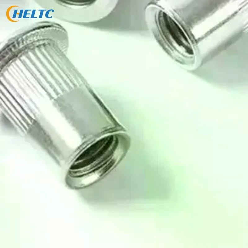 10/5x Threaded Steel Rivnut Flat Head Knurled Rivet Nuts Rust Proof 304 Stainless Steel For Car Repair Furniture DIY Use