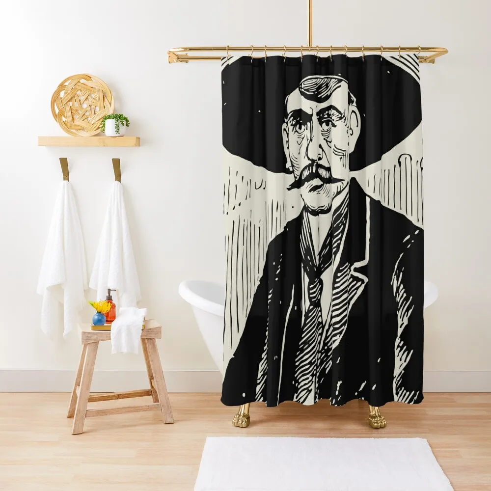 

Emiliano Zapata Salazar engraving by Jose Posada Shower Curtain Waterproof Shower And Anti-Mold Bathtub Bathroom Shower Curtain