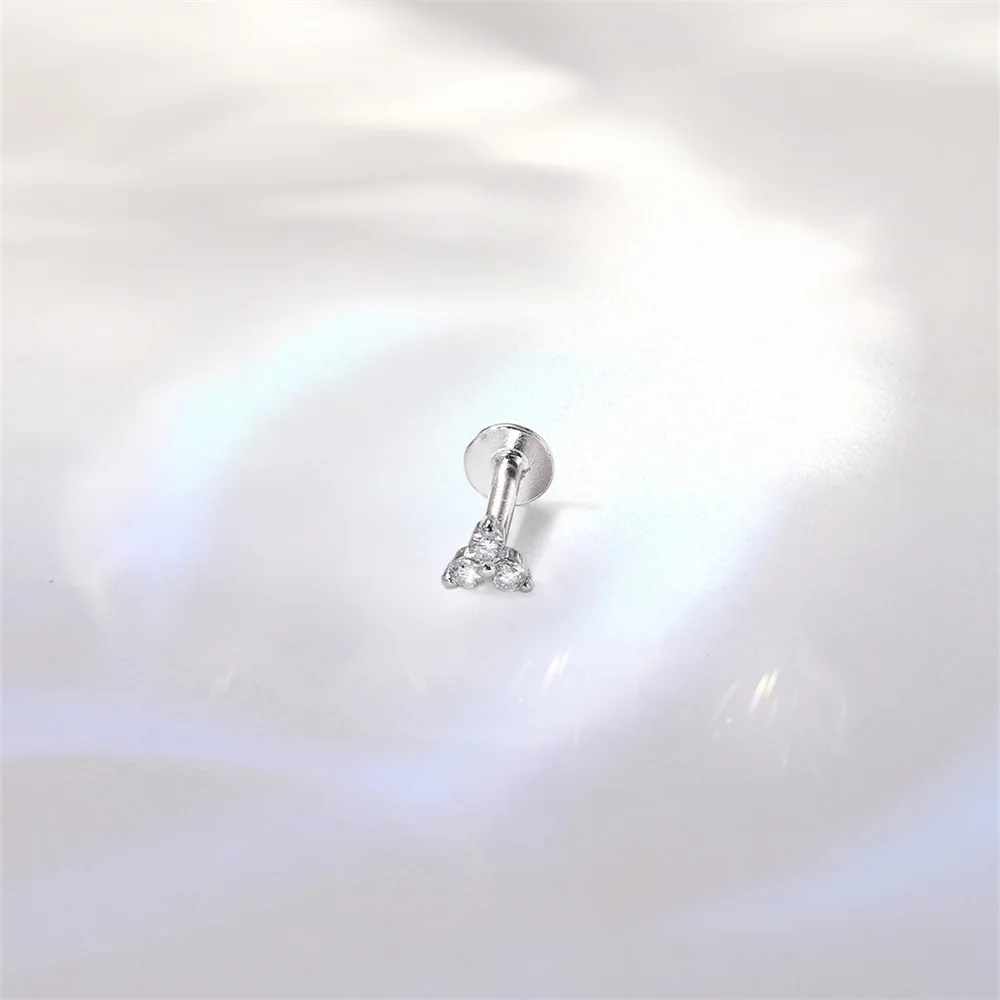 

Серьги-гвоздики Canner из стерлингового серебра 925 пробы с одинарным белым золотом и культивированными бриллиантами, плоская головка, лепесток в форме луны, серьги-гвоздики с алмазной резьбой для пирсинга