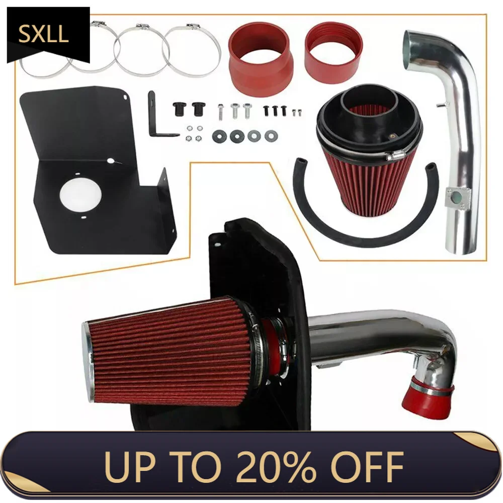 

SXLL 4-Inch Red Cold Air Intake + Heat Shield Kit for 99-04 Silverado Sierra /Chevy V8 4.8L/5.3L