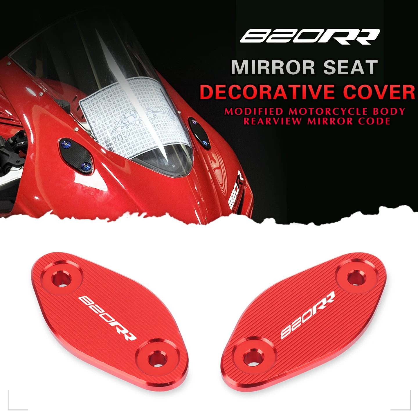 For ZXJC ZXMOTO 820RR 820 RR ZHANGXUE 2026 Motorcycle CNC Aluminum Rearview Mirrors Seat Decorative Cover Mirror Base Brackets