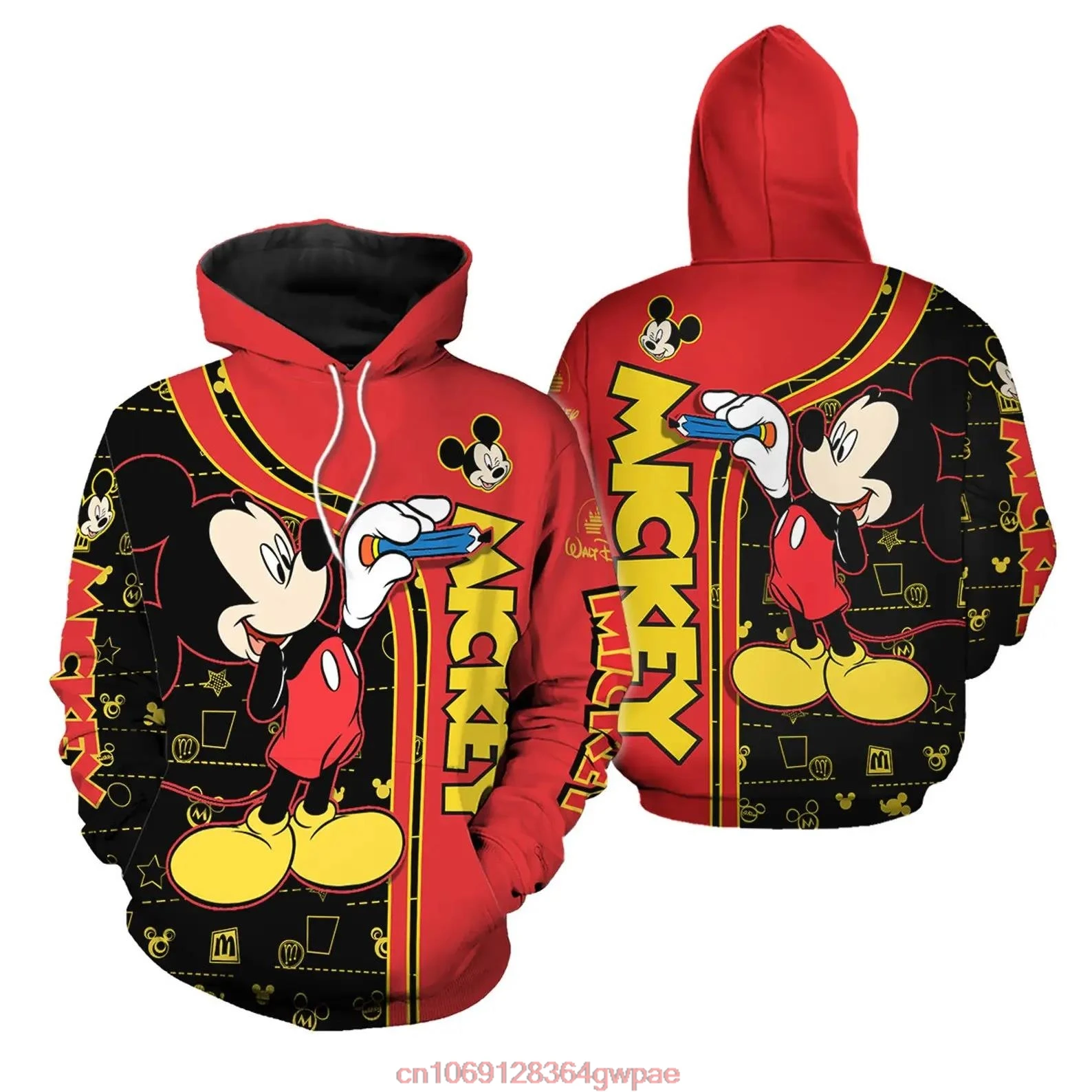 Mickey Mouse 3d Hoodie Men Women Fashion Sweatshirt Hoodie Disney 3d Hoodie Casual Harajuku Streetwear Mickey Zipper Hoodie