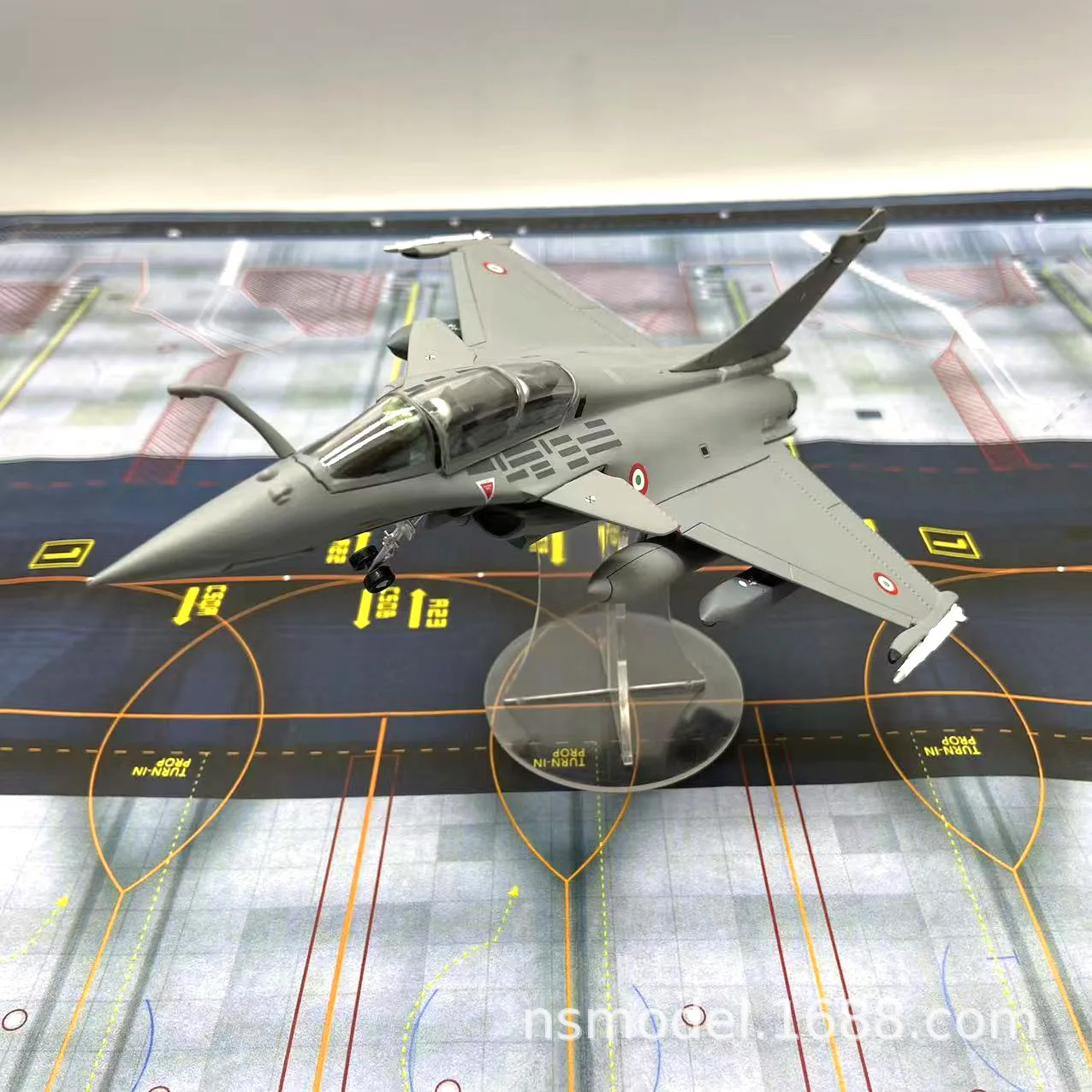 1/72 Scale Indian Air Force Rafale B-Type Twin-Seat Alloy Fighter Model Display Simulation Finished Product for Collectors Fans
