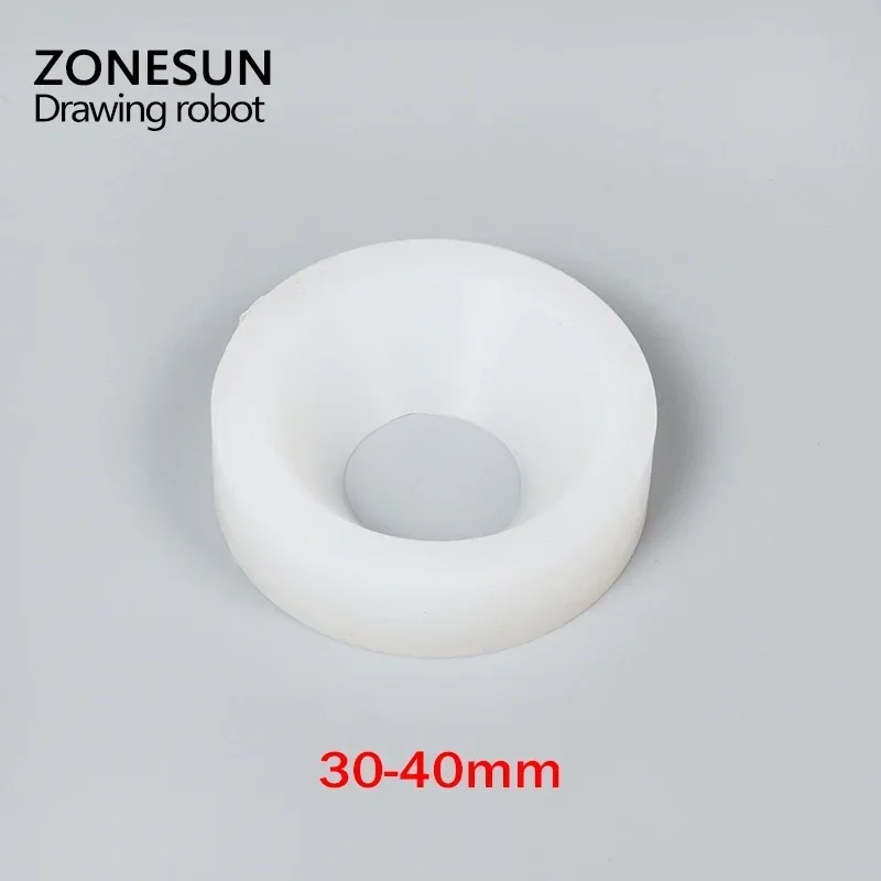 Zonesun tampa de aparafusamento, adotador de tampa de garrafa de plástico da máquina tampando, mandril de tampagem de silicone, máquina tampadora rotativa 10-50mm