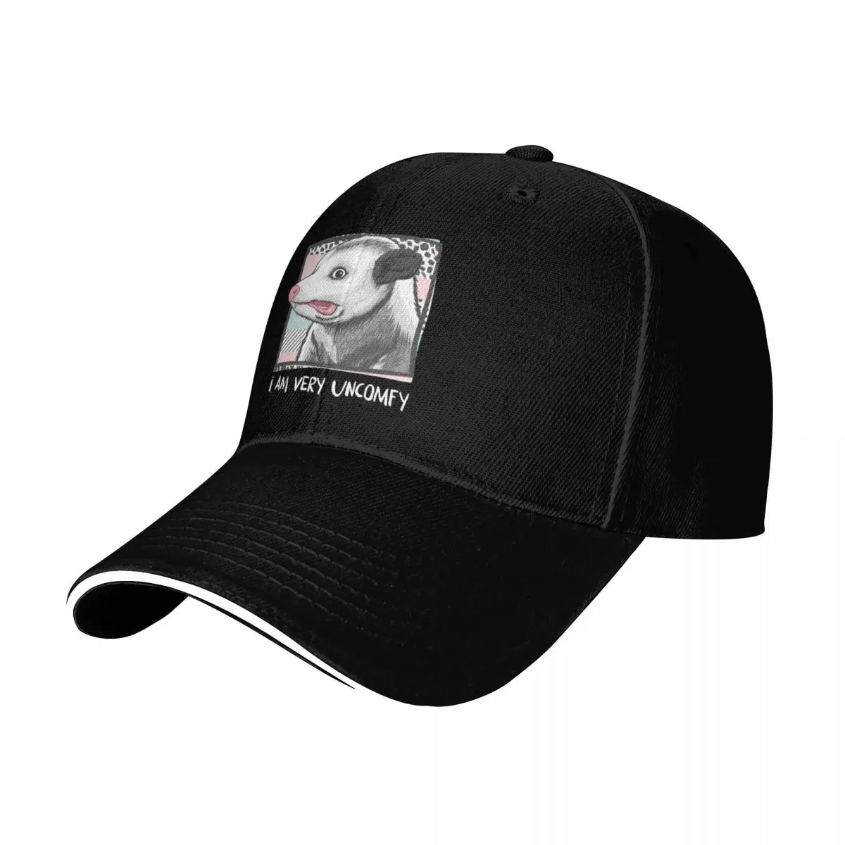 I Am Very Uncomfy Possum Baseball Cap Quick Dry Performance Cotton Twill Breathable Contrast Two Tone Brim