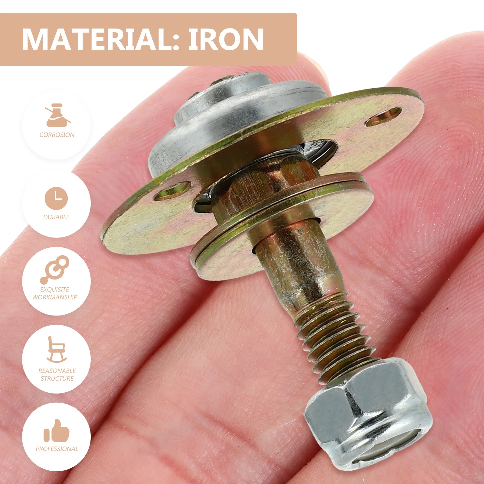 

4Pcs Furniture Connecting Fittings Rocking Chair Bearing M8x45mm Clear Thread Sturdy Design for Glider Chair Repair Hardware