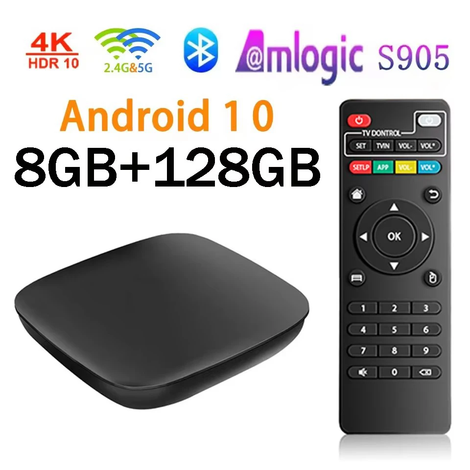 D9 Android 10 S905 ТВ-приставка 8 ГБ 128 ГБ BT 4G 5G Dual Wi-Fi 4K HDR Видеомедиаплеер Set Top Box Smart IPTV