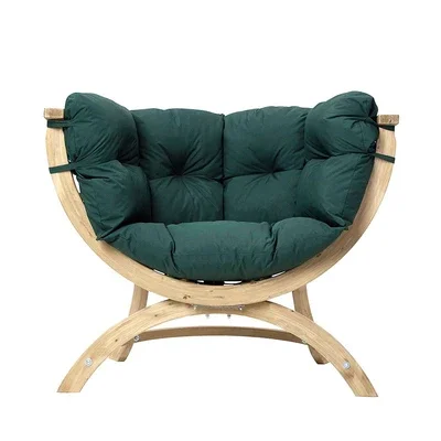 Outdoor courtyard solid wood hanging basket rattan chair preservative wood swing