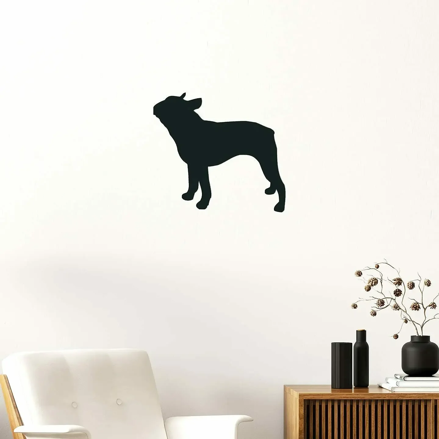 

Boston Terrier Dog Metal Wall Sign Dog Silhouette Wall Decor Indoor Decor Home Living Room Interior Decoration Metal Art