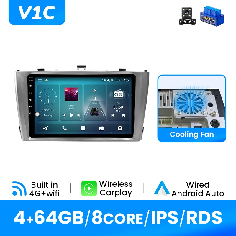 Android 14 Autoradio Speler Voor Toyota Avensis 2009-2015 GPS Draadloze Carplay Android Auto IPS Scherm Multimedia DSP 4G Wifi
