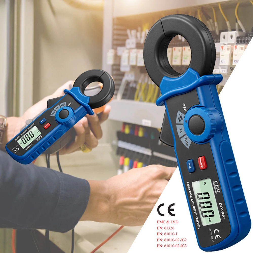 Digital Leakage Current Clamp Meter, 1uA Resolution, 0.1mA-200A, Jaw 1.2inch/30mm, High Precision NCV Clamp Meter High Accuracy