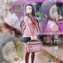 Demon Slayer Kamado Nezuko Anime Figure 27cm Kimetsu No Yaiba uniforme scolastica Action Figurine modello da collezione giocattoli regalo