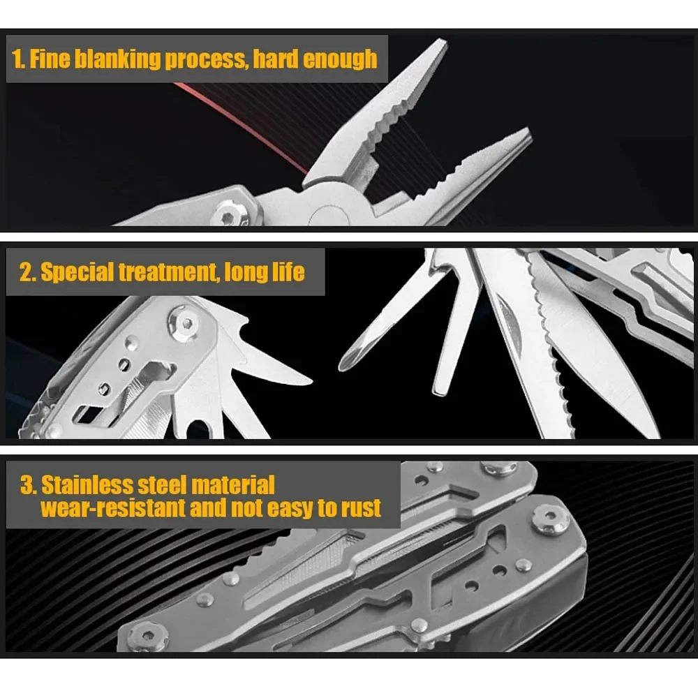 Folding Multi-tool Pocket Knife Pliers Portable Mini Fold Outdoor Hunting Survival Rescue Tactical Multipurpose Repair Tool