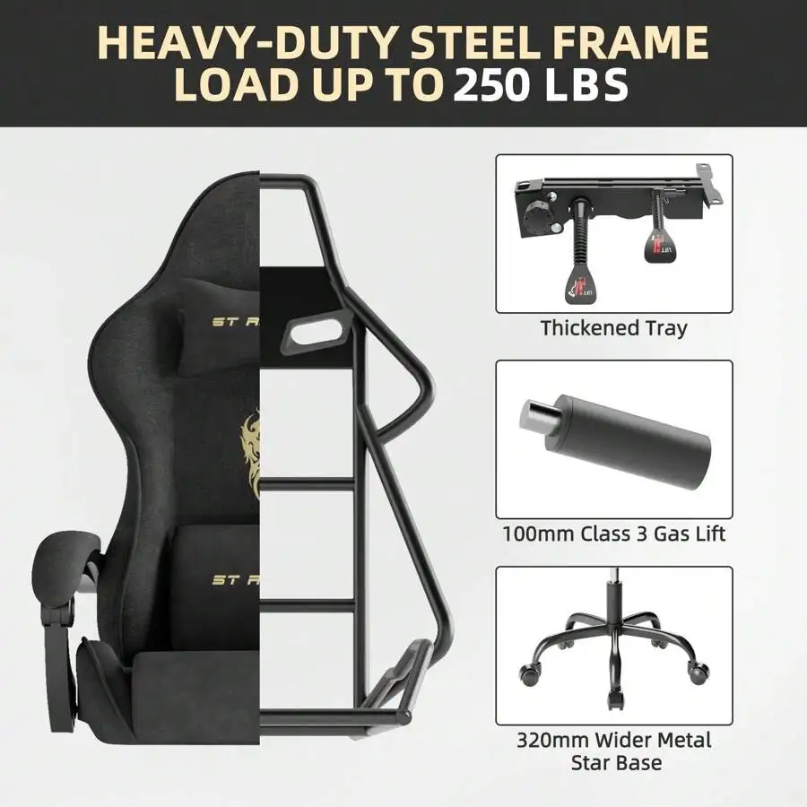 High Back Gaming Chair, Ergonomic Gamer Chair For Adult view 3