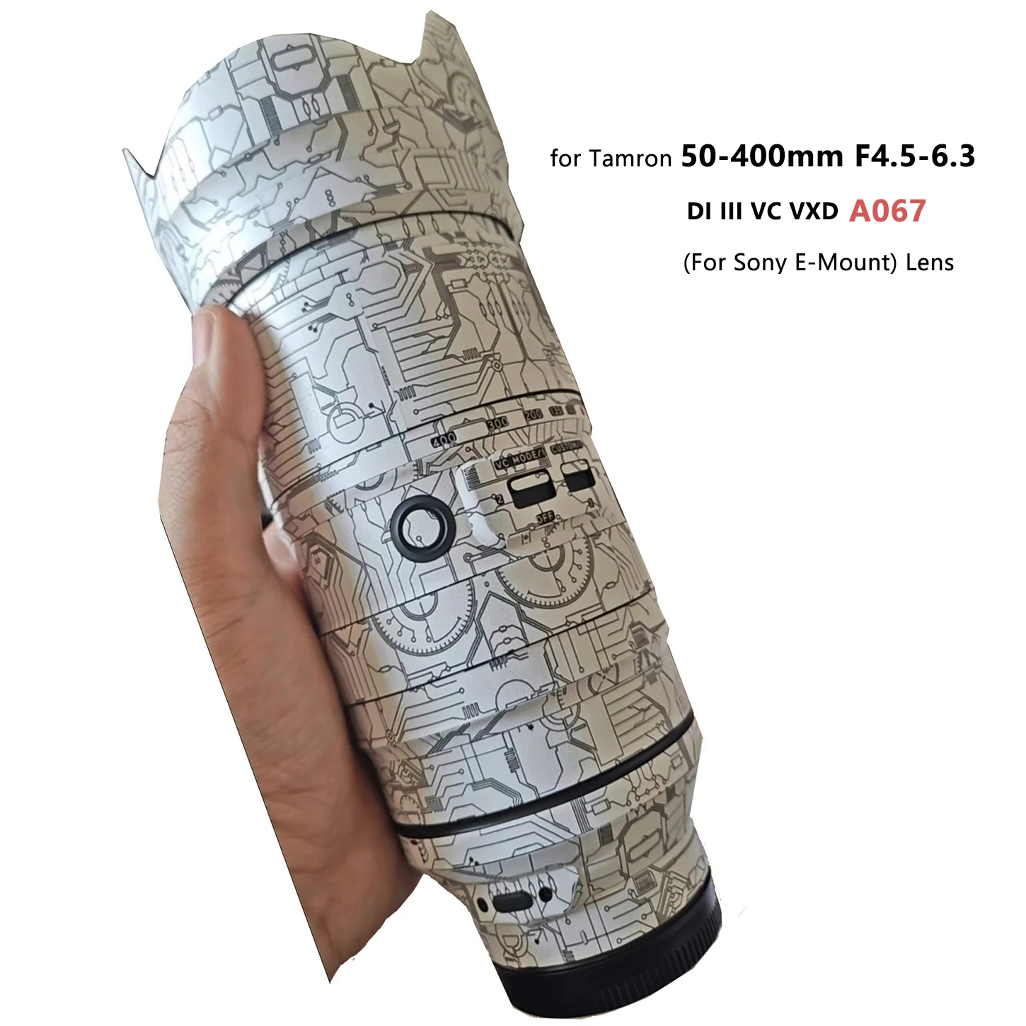 Calcomanía de lente 50-400 para Tamron 50-400mm F/4,5-6,3 Di III VXD Sony FE, pegatina de lente de montaje 50 400, cubierta envolvente de lente, película 50400