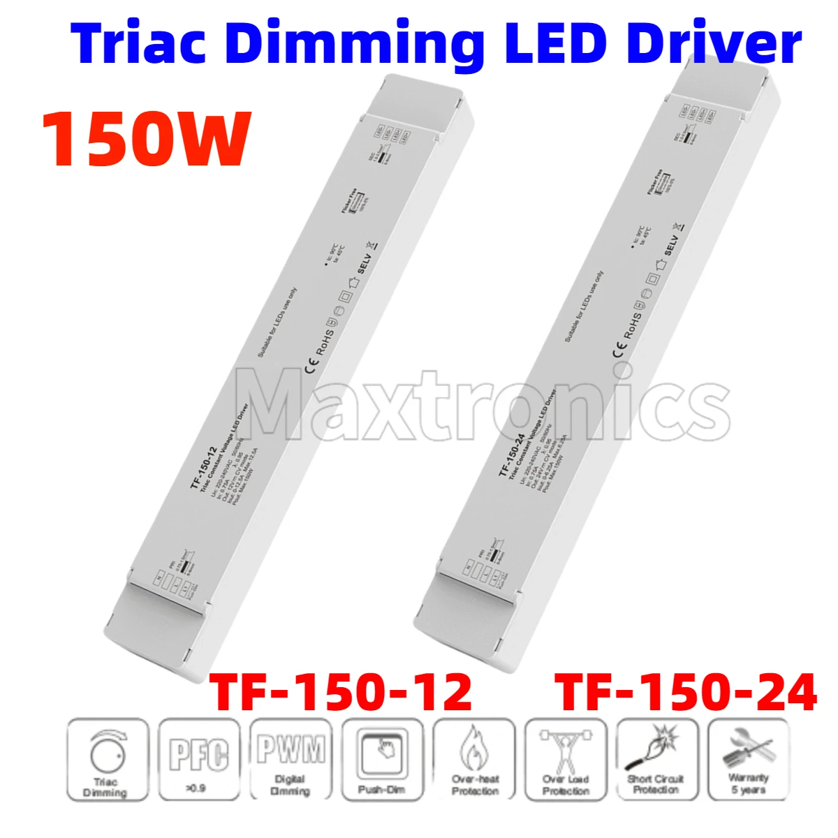 

Светодиодный драйвер с затемнением триака, 150 Вт, кнопочный переключатель постоянного напряжения TF-150-12/24/24 DC12/24 В, тонкий источник питания с регулируемой яркостью, диммер для фазовой резки