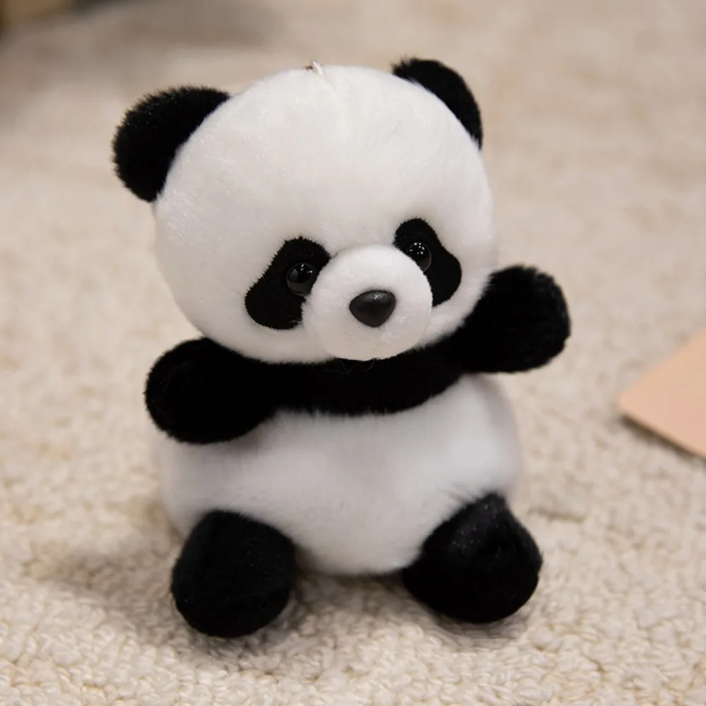

Cute Pet Series Mini Panda Keychain Stuffed Animals Fawn Turtle Pendant 13cm Bag Pendant Horse Keyring For Children