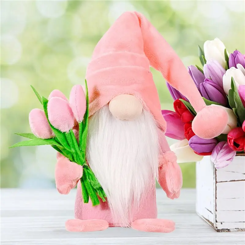 AB11 4X Gnomes Indoor Decorations Spring Summer Gnome Holiday Decorations Handmade Tomte Stuffed Plush Gnomes
