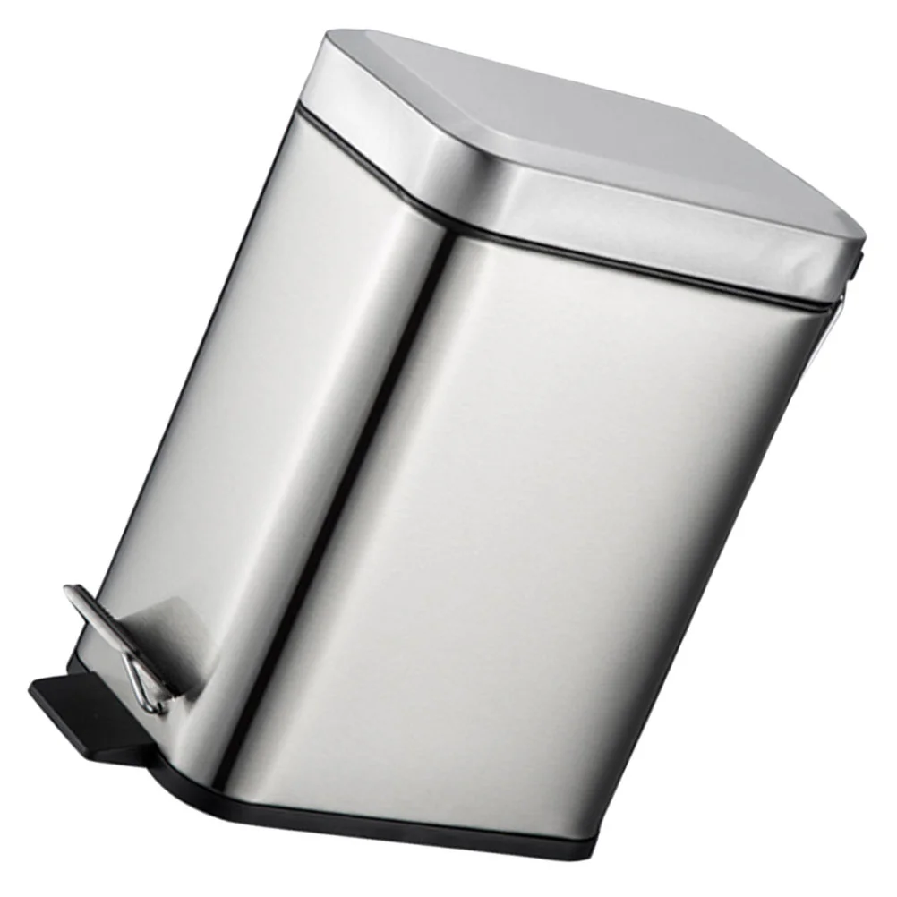 Office Recycle Bin Stainless Steel Trash Can Rubbish Container Mute Kitchen Dust Slim Bins