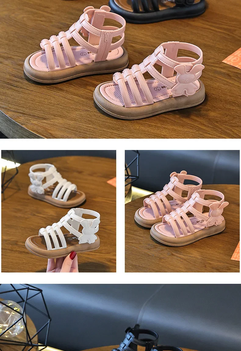 1-10 Jahre Mädchen-Sandalen Sommer Neue Coole Modische Prinzessinnen-Schuhe für Schülerinnen Flache Sandalen Freizeitschuhe – Detail 15