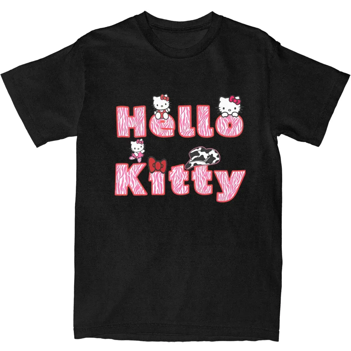 Hello Kitty Art T-Shirt Beach Vintage T Shirts Cotton Hipster Tshirt For Man Short Sleeves Casual Top Tees