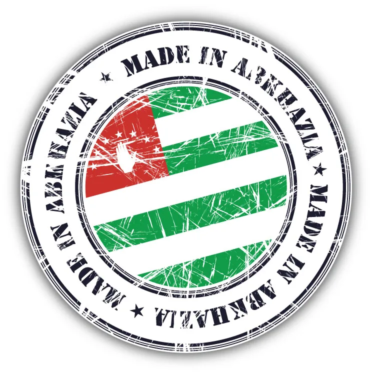 

Made In Abkhazia Grunge Flag Stamp Car Bumper Sticker Decal Vinyl Decal Removable Poster for Kitchen Dining Room Living Room