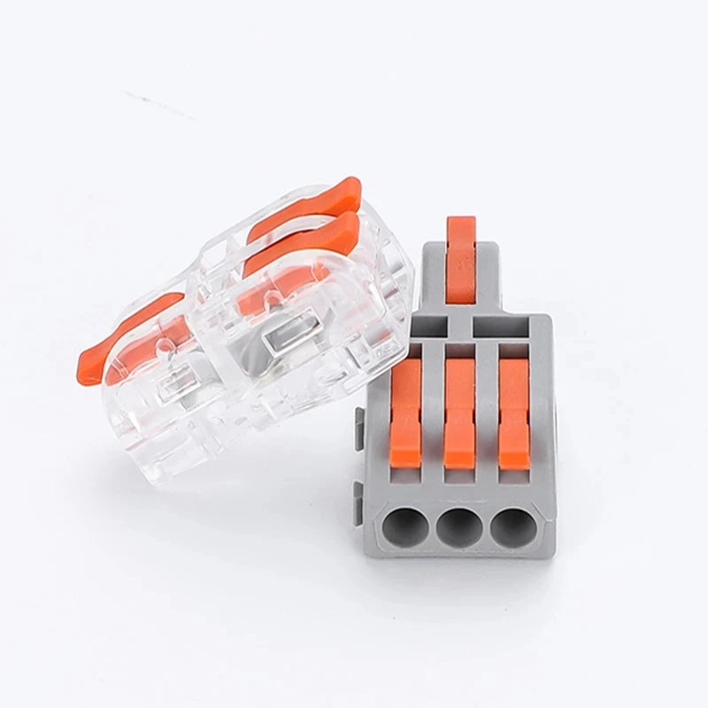 Fast Universal Compact Conductor Junction Box spring splice Terminal Block Push-in Wire Connector Cable splitter 1 in 3/4 out