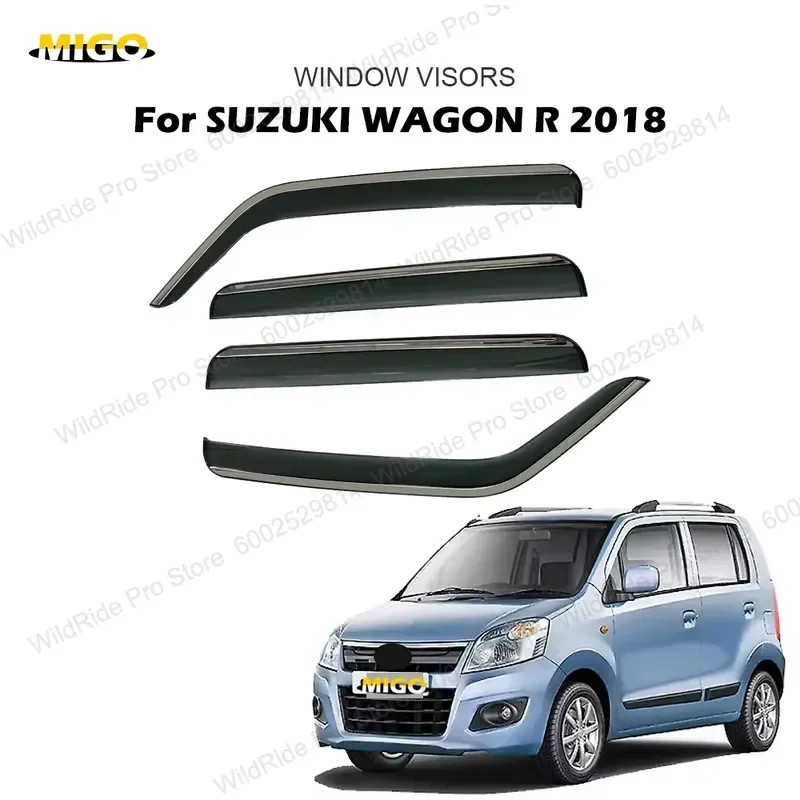 Window Sun Visor Car Deflectors for SUZUKI WAGON R 2018 Rain Guard High Light Transmittance Window Visors Weather Shields