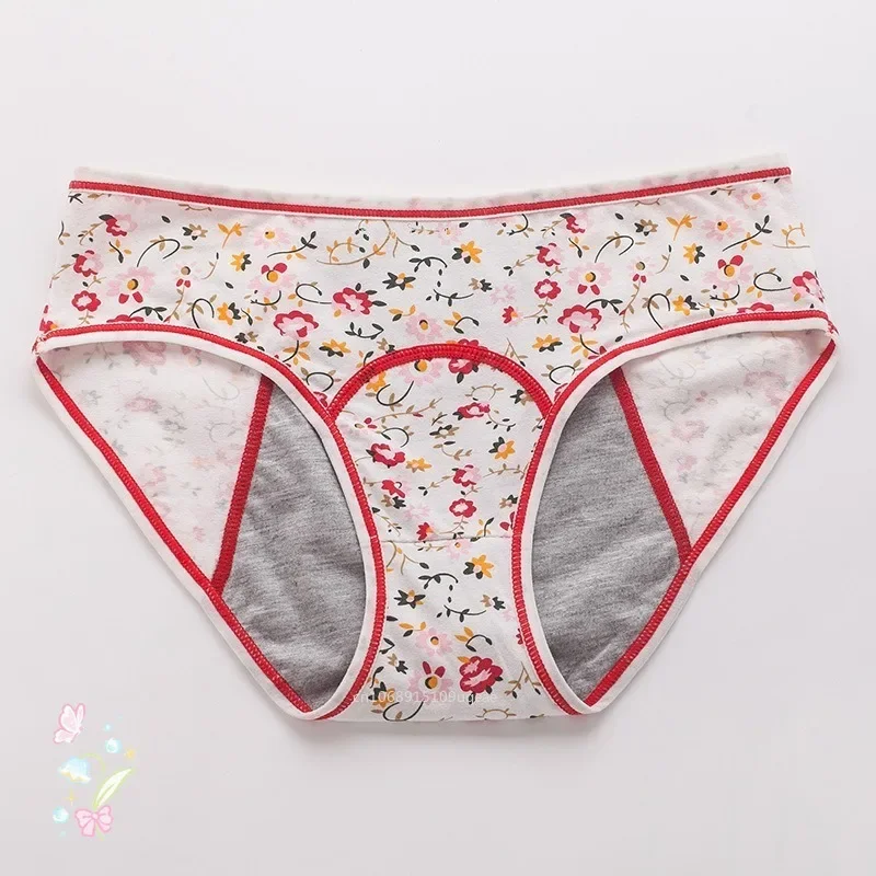 Nuevos calzoncillos fisiológicos para mujer, ropa interior Menstrual a prueba de fugas, bragas de cintura media transpirables de algodón para mujer, lencería