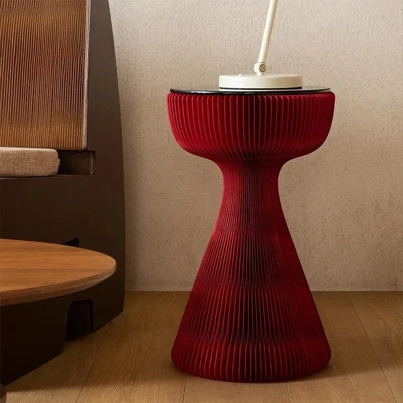 

#qFashion Creative Glass Surface Edge A Few Corners Fashion Light Luxury Living Room Sofa Simple Small Black Dress