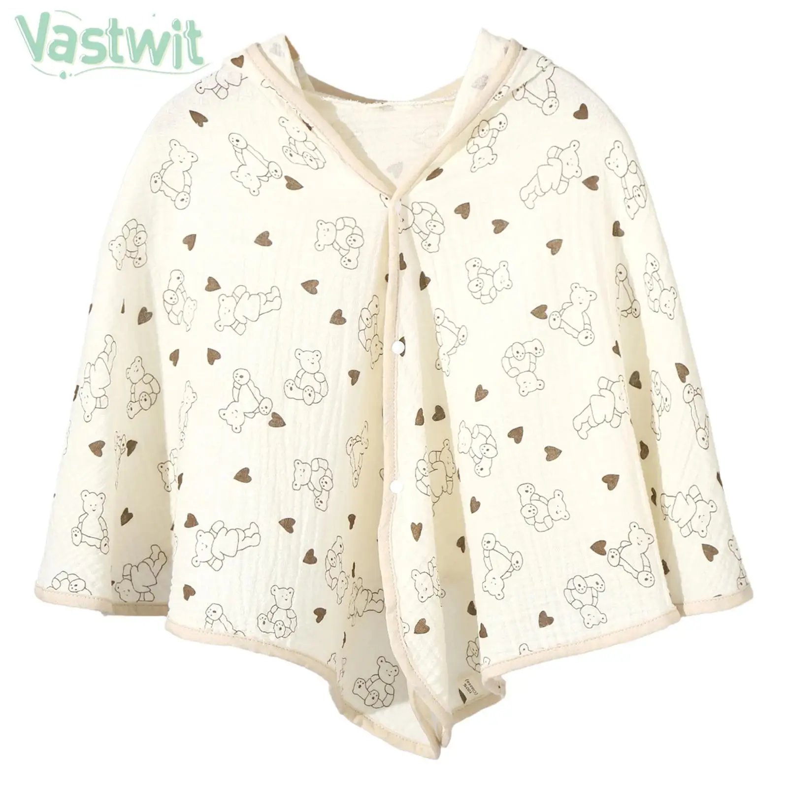 

Infant Cute Printed Soft Bath Towel Hooded Cape Bathrobe Baby Swaddle Blanket Bathroom Beach Pool Cloak Summer Sunscreen Shawl