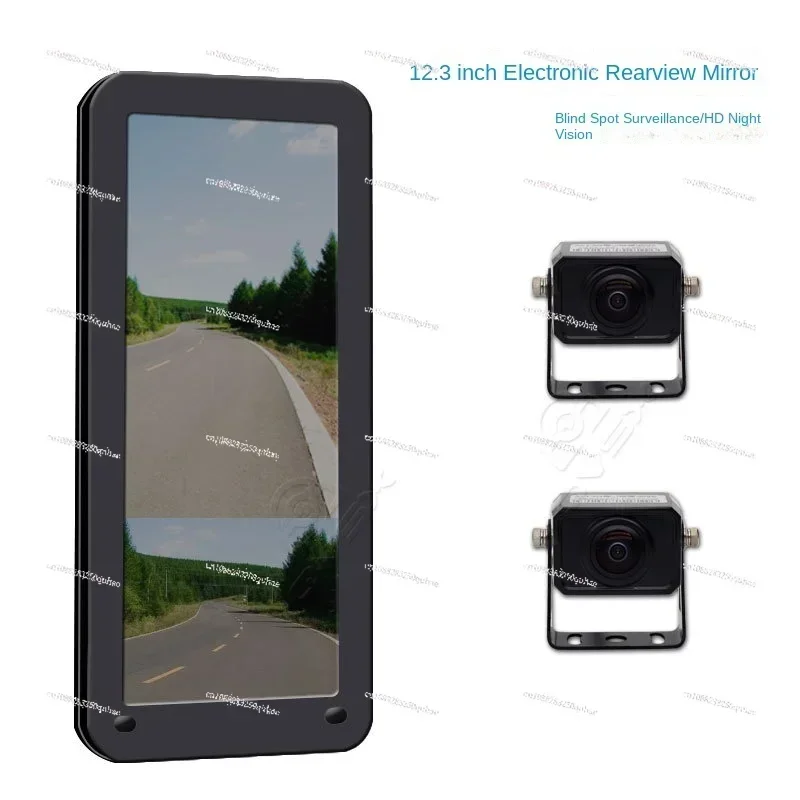 12.3 inch electronic rearview mirror bus bus car vertical screen high definition wide angle night vision dual road car camera