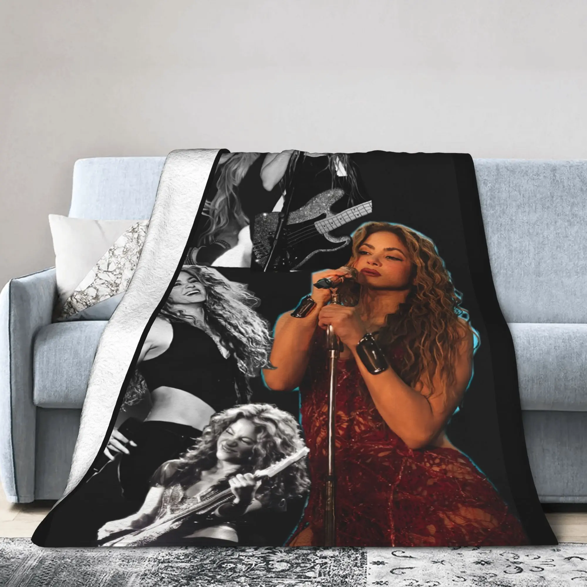 Shakira Colombian Singer Flannel Blankets  Awesome Throw Blankets for Home 150*125cm Rug Piece