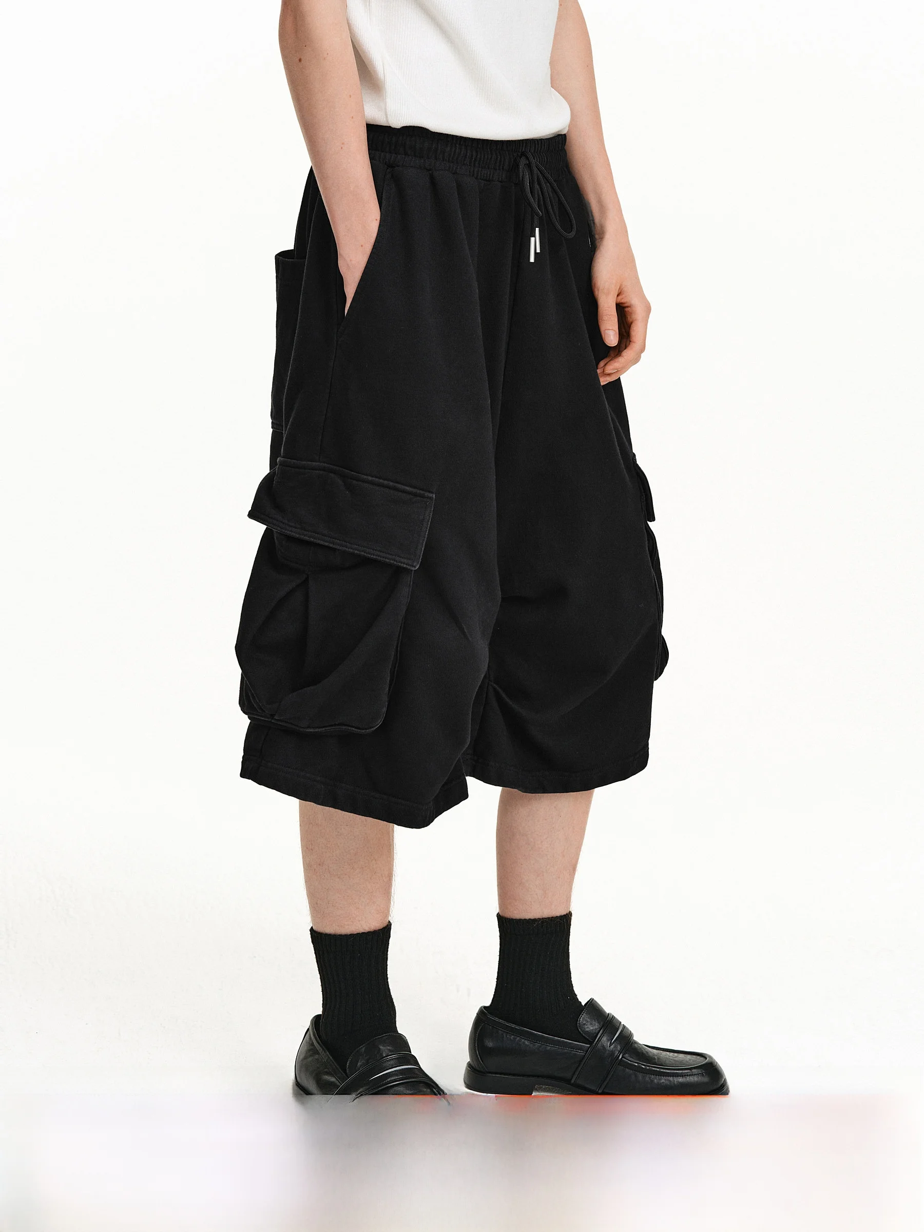 

PCLP Casual orts with Knife ket Knitted Paratrooper Sle Loose Fit Summer Cotton Youth Faion Basic Color Straight Leg