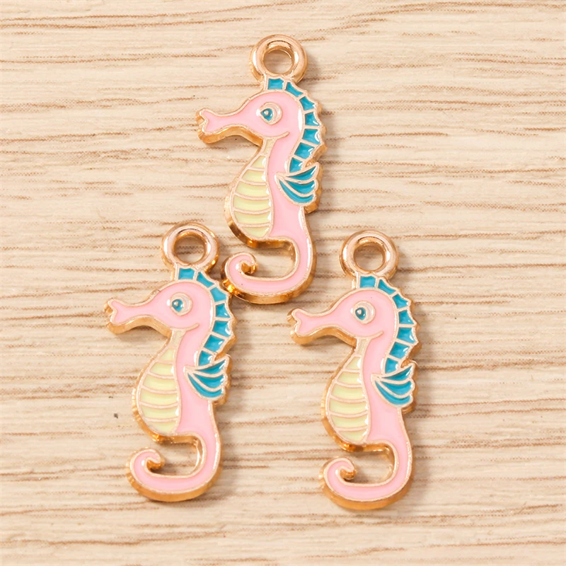 10 Stück Mix süße Meereslebewesen Charms Emaille Oktopus Hummer Krabbe Charms Anhänger für Schmuckherstellung Halsketten Ohrringe DIY Geschenke – Detail 11