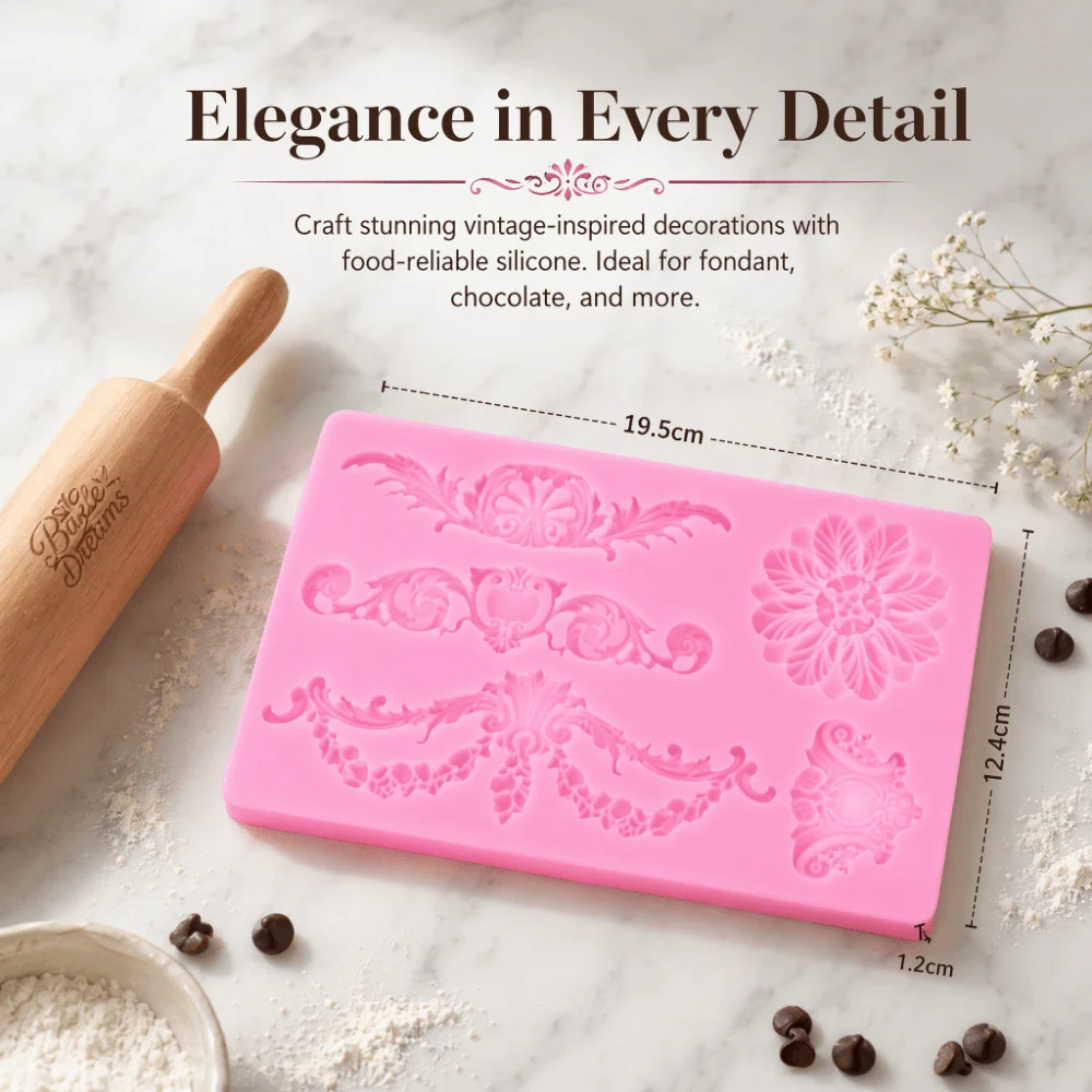 Food Grade Silicone Silicone Baking Mold Embossed Relief Deep Cavities Fondant Decorating Tool Rectangular Shape