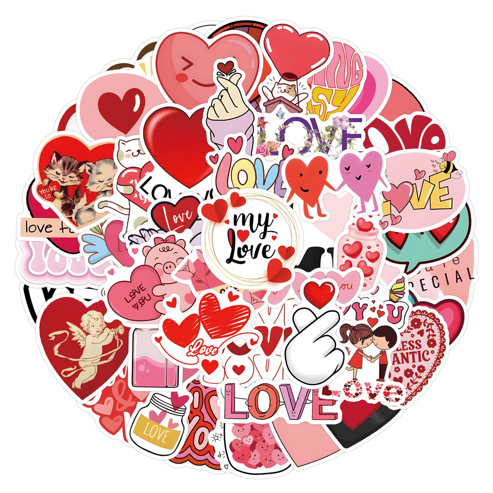 

10/30/55PCS Love Cartoon Stickers Pink Valentine's Day Graffiti DIY Scrapbook Fridge Luggage Laptop Guitar Bike Skateboard Toy