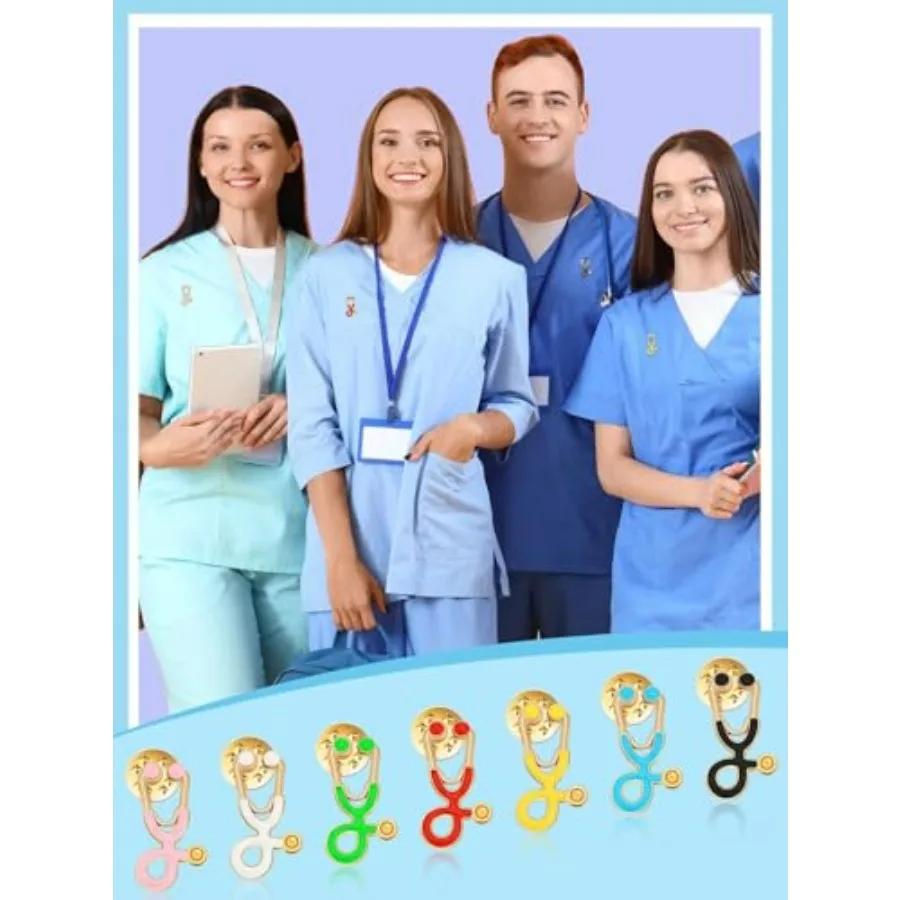 28 قطعة السماعة بروش دبابيس لطيف الطبية ملهمة التلبيب دبابيس ل أسبوع الممرضات هدايا التخرج قبعة سترة حقيبة Clo