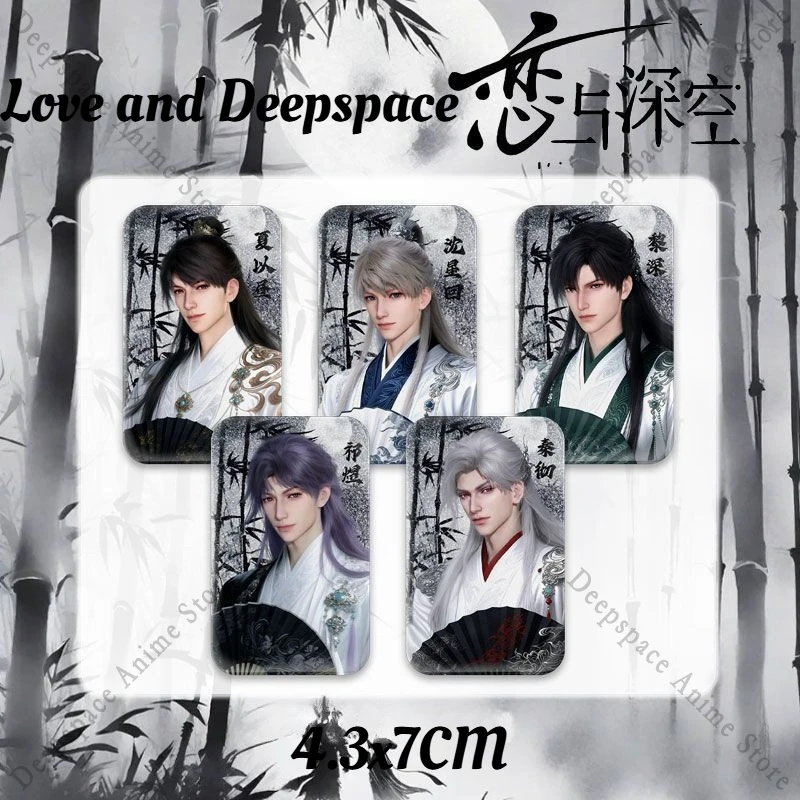 Game Love and Deepspace Sylus Caleb Xavier Zayne Rafayel Cute Anime Fox+Ski Rectangular Badge Brooch Backpack Decor Fans Gifts