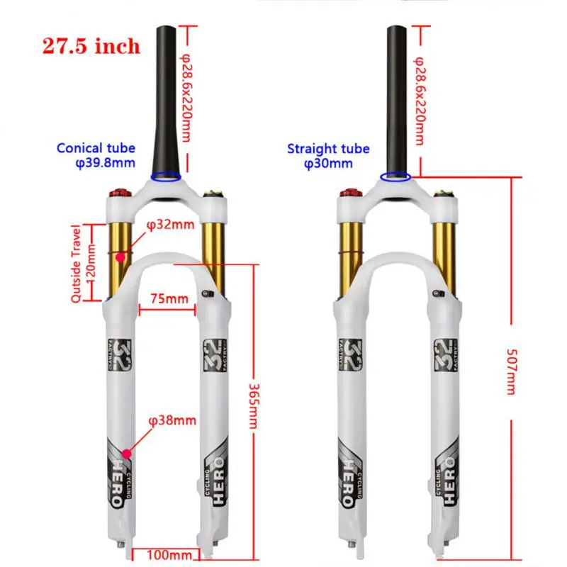 

Mountain Bike Air Supension 26/27.5/29Inch 120mm Air And Oil Remote Fork 29 Quick Release MTB Accessories