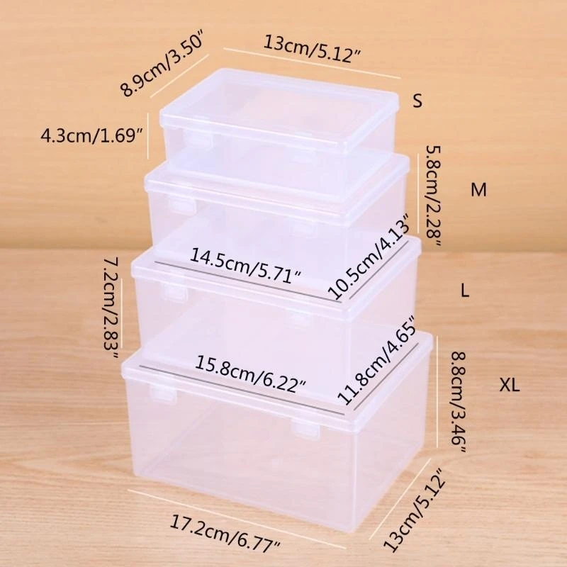  Clear Storage Box for w/ Lids Small Storage-Bins Transparent Organizers for Jewe