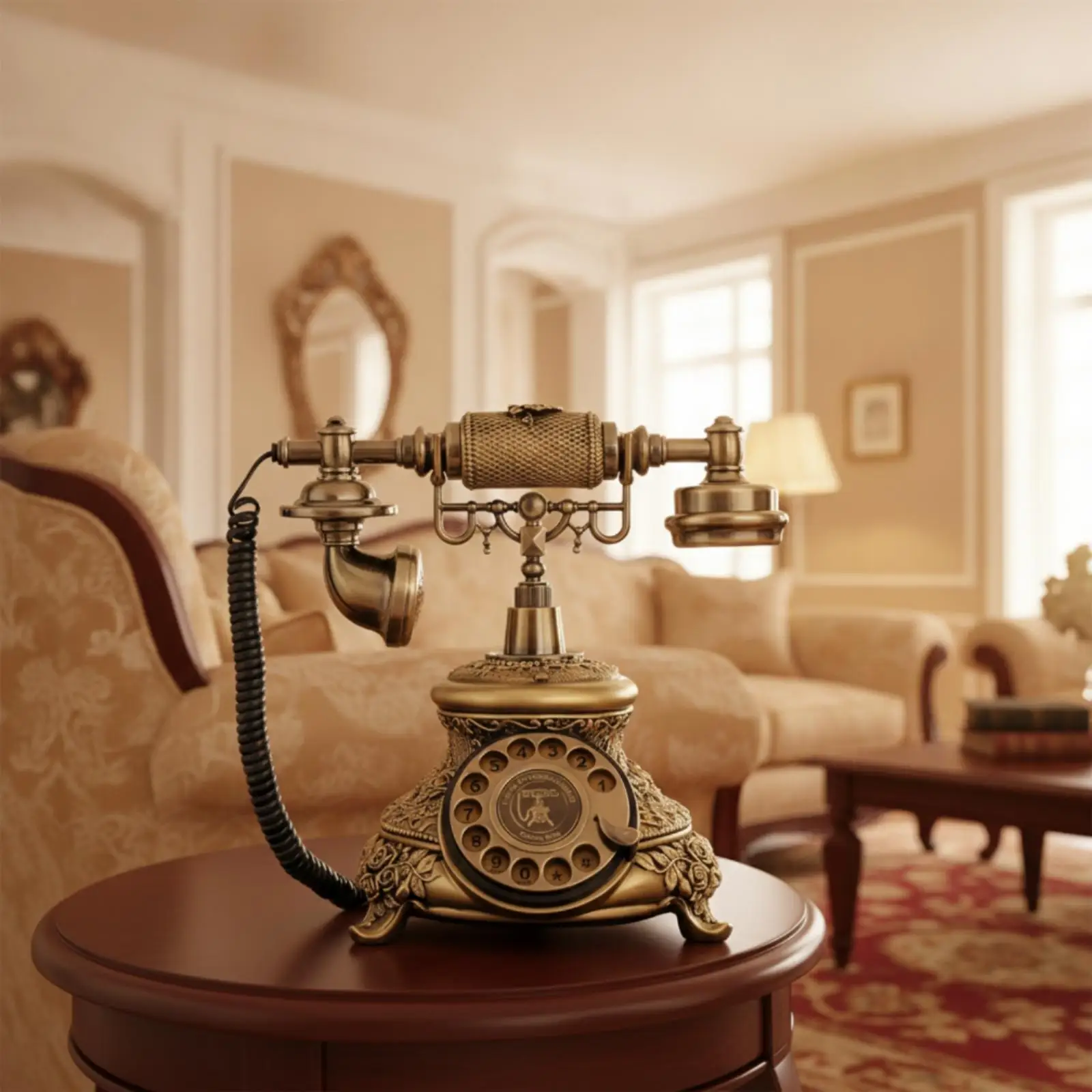 Rotary Phone Ornate Retro Telephone Decorative for Living Room, Photo Shoots