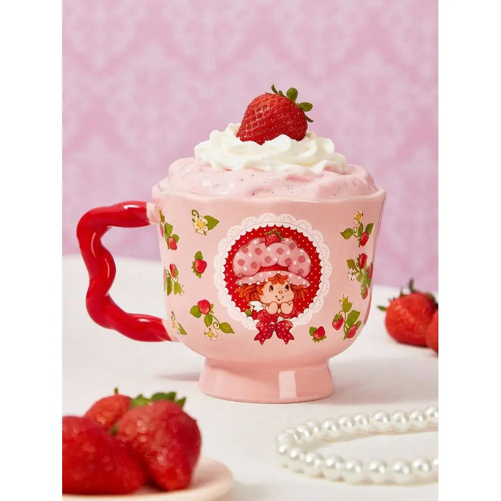 Shortcake X 1 18.6oz 550ml Cartoon Pattern Printed Ceramic Mug, Cold And Heat Resistant, Can Be Used In Microwave Ovens And Dis