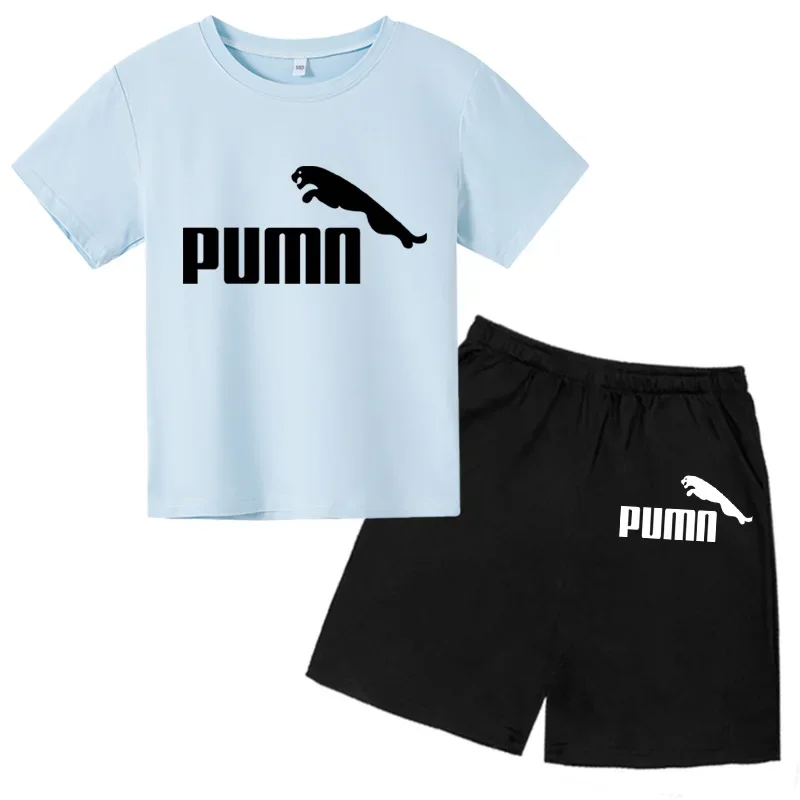 

Summer Short sleeve Brand Children's T-shirt Tops +Shorts Fashion Leisure Clothing Boys Girls Round neck Sets 3-12 Year Toddler