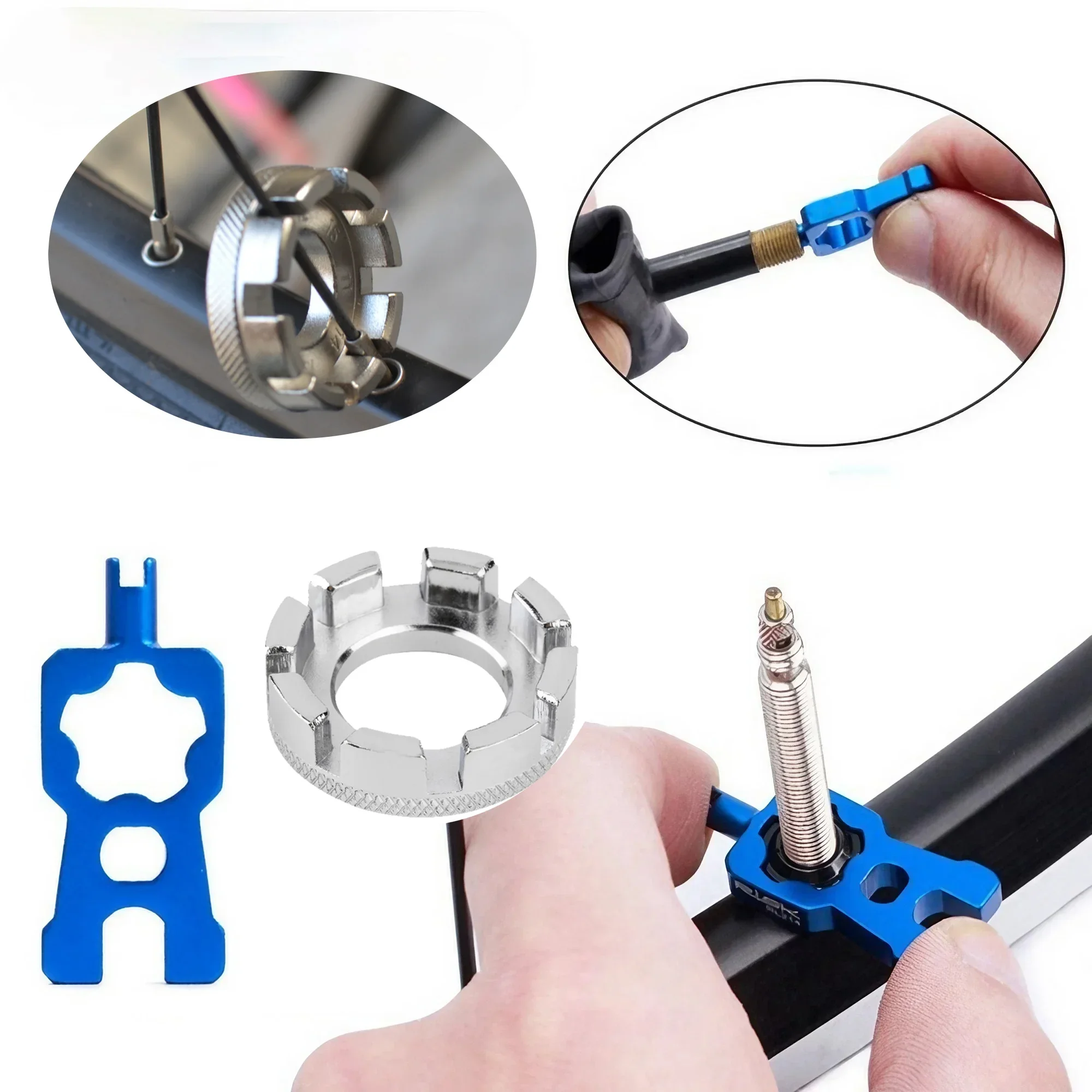 

4 IN 1 Portable Repair Bicycle Valve Tools Valve Core Wrench，Bicycle Spoke Wrench Tools，Bicycle Repair Remover Bike Accessories