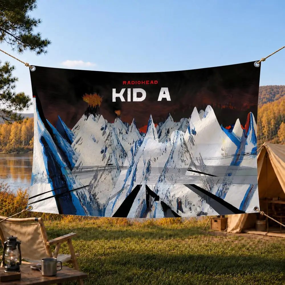 Radiohead 90s Alternative Rock Band Flags Home Yard & Garden Decor Banner - Indoor Outdoor Wall Hanging Flag