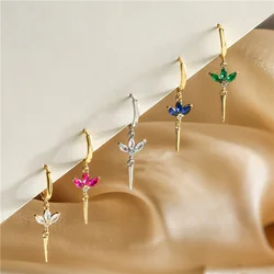 HECHENG,Hanging Rivet Cone Pendant Earrings Fashionable Women's Silver Color Accessories Party Jewelry