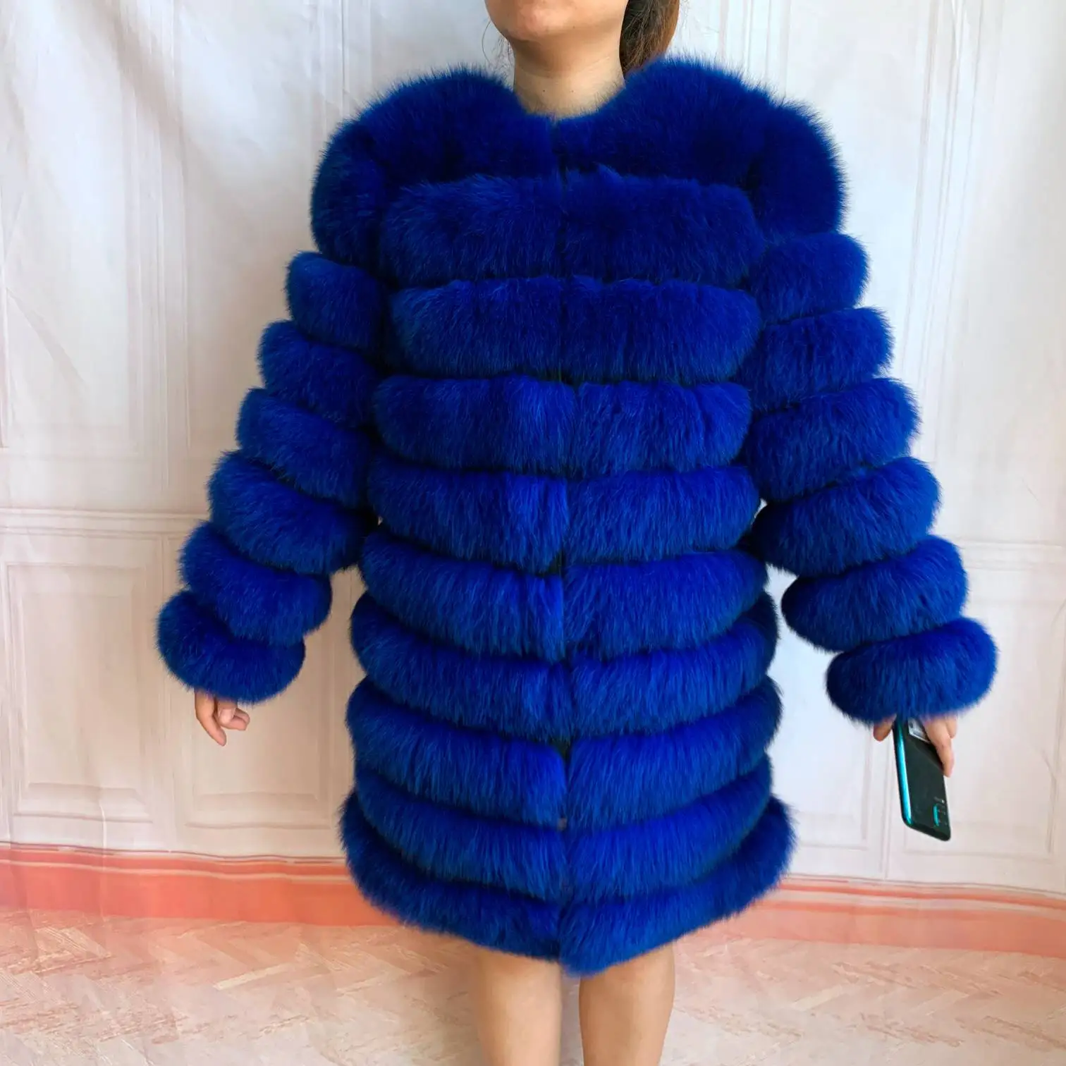 NEW 4in1 Real Fox Fur Long Coat Winter Coat for Women Jackets Vest Winter Outerwear Women Fox Fur Coat High Quality Fur Clothes