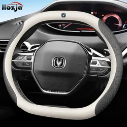 Leather Car Steering Wheel Cover for Changan Chana UNI-V CS55 Plus Breathable Non-slip Car-styling Auto Interior Accessories